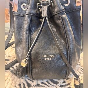 GUESS Black Textured Backpack